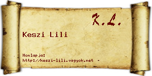 Keszi Lili névjegykártya