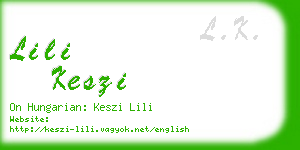 lili keszi business card